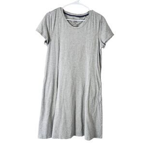 Toad & Co Windmere T-Shirt Dress Short Sleeve Size L Gray Pockets Tencel Cotton